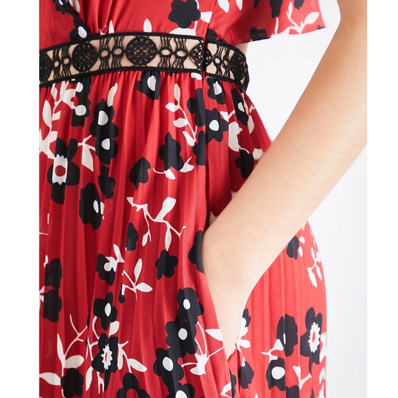NEW Self-Portrait Floral Print Pleated Midi Dress - Picture 5 of 14